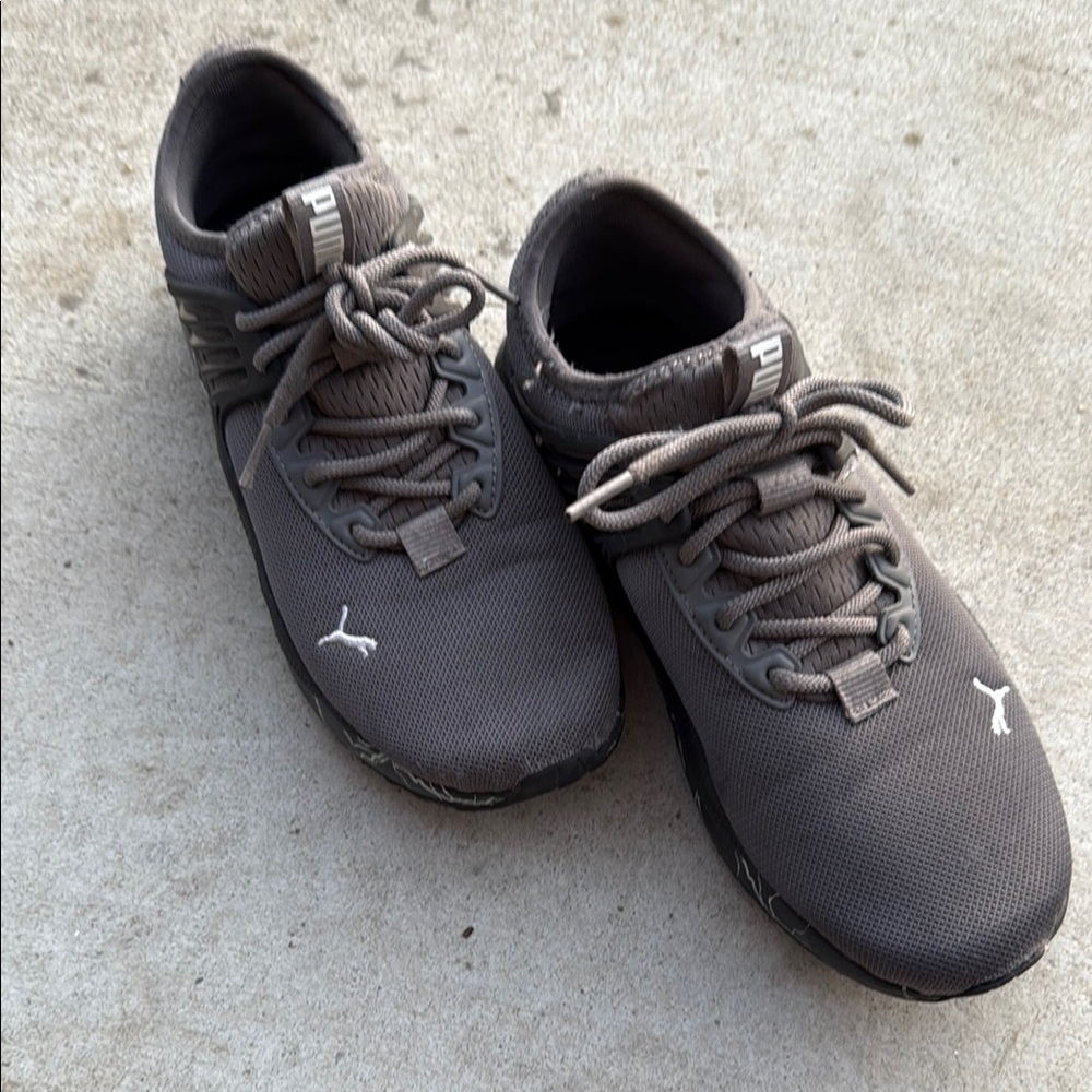 Puma Gray Athletic Shoes with Minimalist Design youth